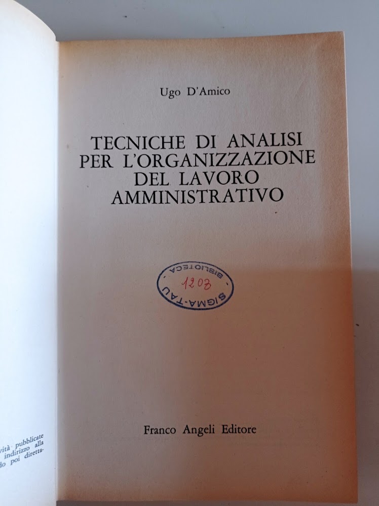 Tecniche di analisi per l'organizzazione del lavoro amministrativo