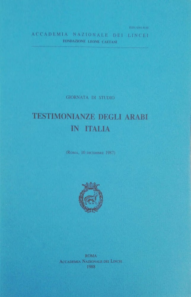 Testimonianze degli Arabi in Italia: giornata di studio, (Roma, 10 …