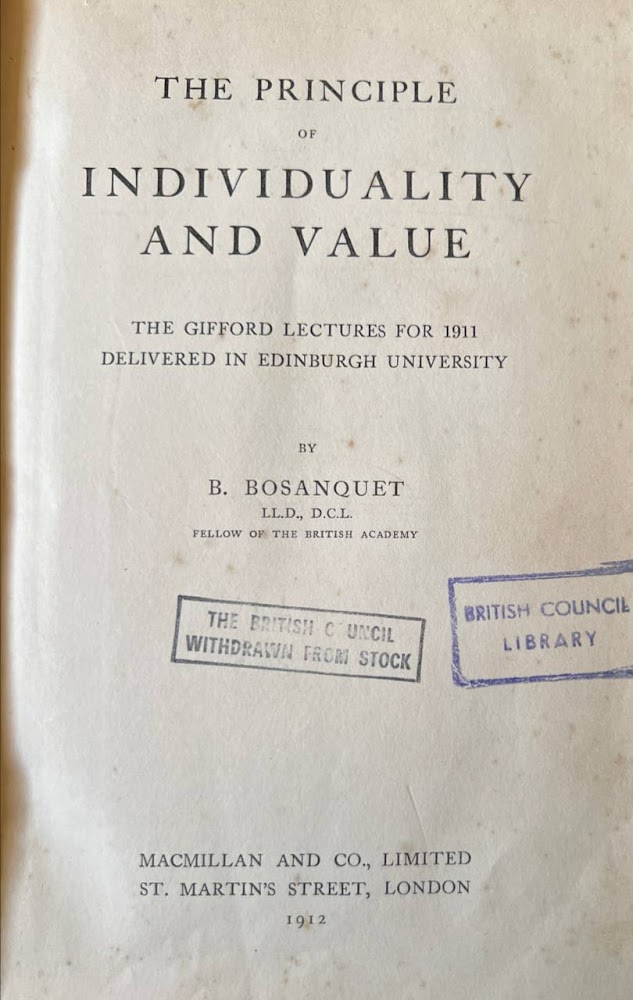 The principle of individuality and value