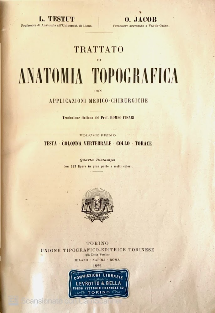 Trattato di anatomia topografica con applicazioni medico-chirurgiche Vol. 1-2