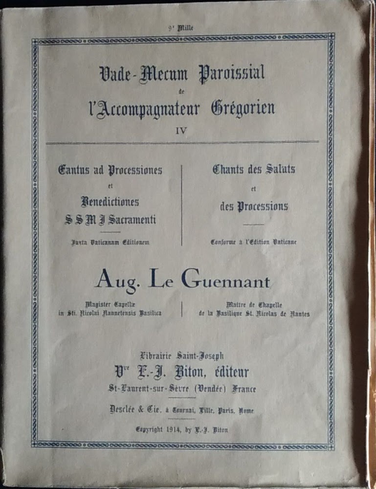Vademecum paroissial de l'accompagnateur Gregorien IV
