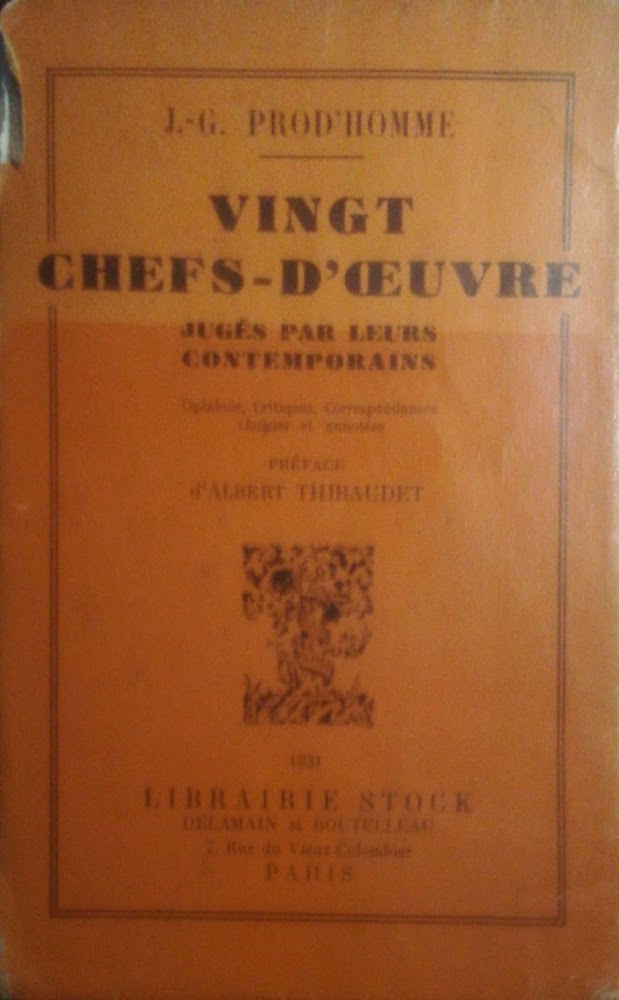 Vingt Chefs-D'oeuvre jugés par luers contemporains