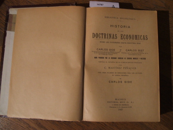 HISTORIA DE LAS DOCTRINAS ECONOMICAS. DESDE LOS FISIOCRATAS HASTA NUESTROS …