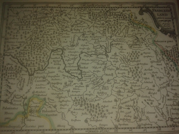 MAPA ANTIGUO: “FRANCKENLAND Petrus Kaerius Caelavit”.