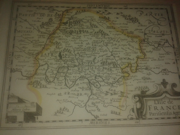 MAPA ANTIGUO: “L’ILLE DE FRANCE. PARISIENSIS AGER”.