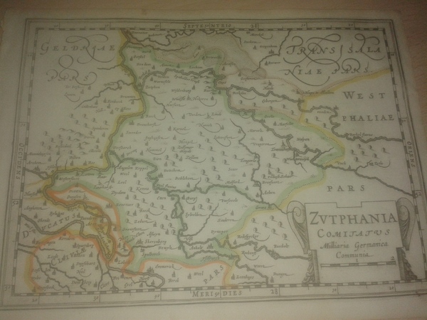 MAPA ANTIGUO: “ZUTPHANIA COMITATUS”.