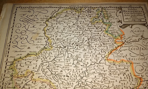 MAPA ANTIGUO: “NOBILIS HANNONIAE Com. Descriptio. Auctore Iacobo Surbonio Montano. …