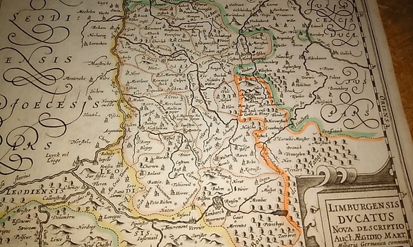 MAPA ANTIGUO: “LIMBURGENSIS DUCATUS NOVA DESCRIPTIO Auct. Aegidio Mart.”.