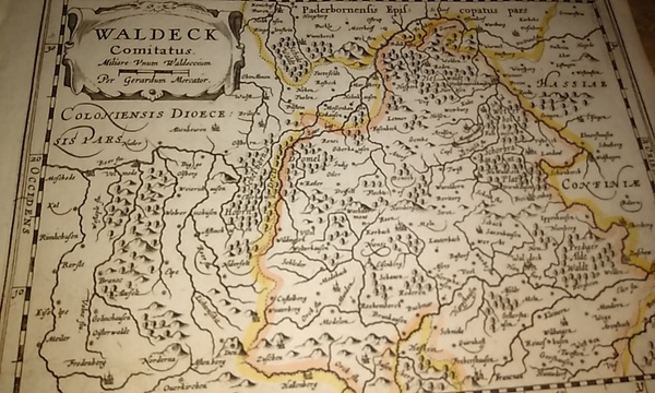 MAPA ANTIGUO: “WALDECK Comitatus. Per Gerardum Mercator”.