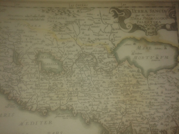 MAPA ANTIGUO: “TERRA SANCTA quae in Sacris TERRA PROMISSIONIS PALESTINA”.