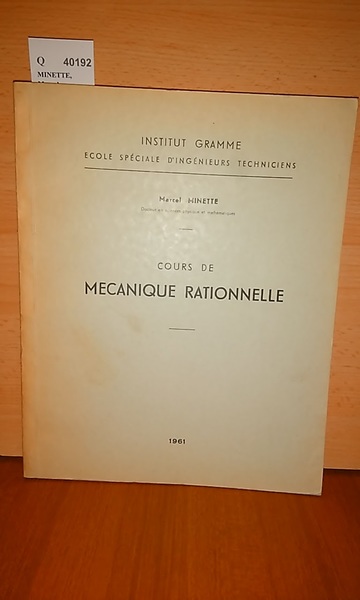 COURS DE MECANIQUE RATIONNELLE