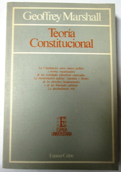 TEORIA CONSTITUCIONAL. Traducción y prólogo por Ramón García Cotarelo