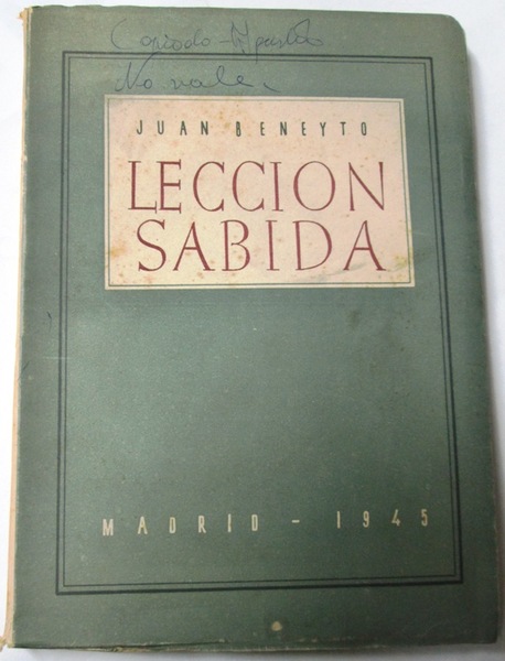 LECCION SABIDA. Política de Letras y de Historia