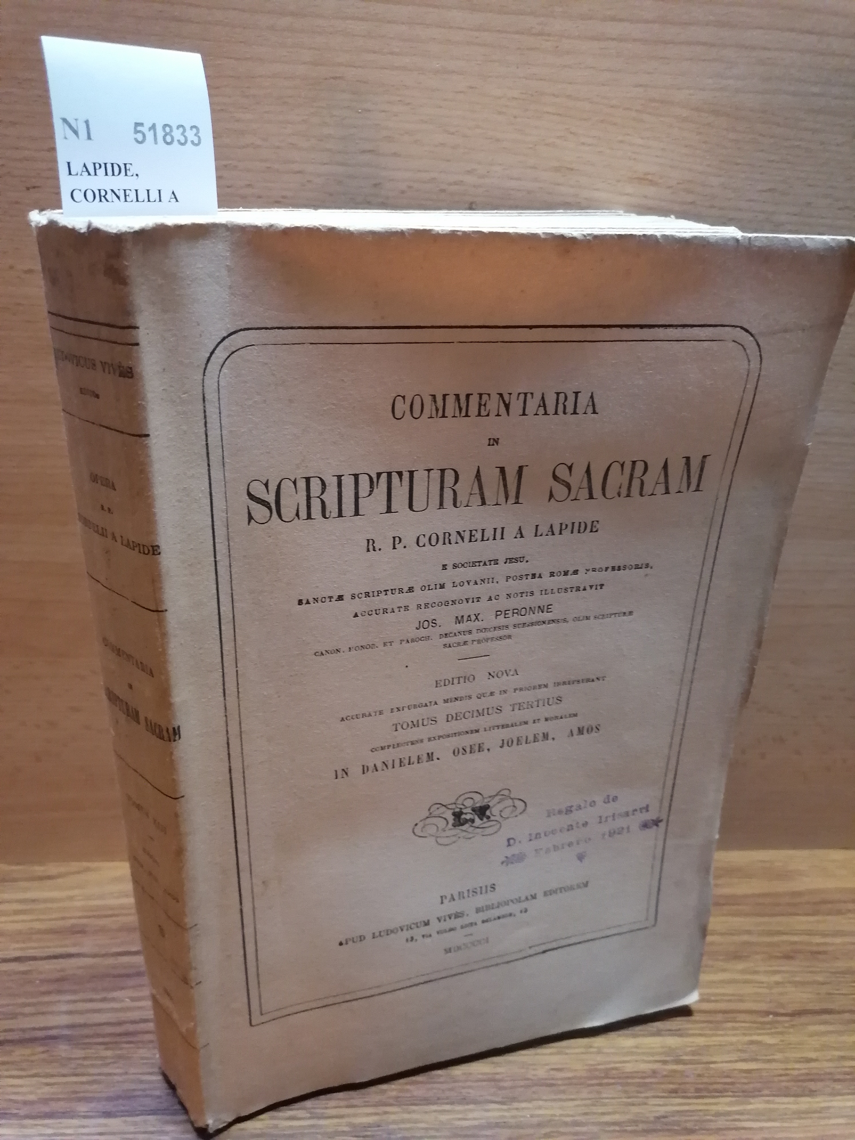 COMMENTARIA IN SCRIPTURAM SACRAM. R.P. --- e soc. Jesu. Sanctae …