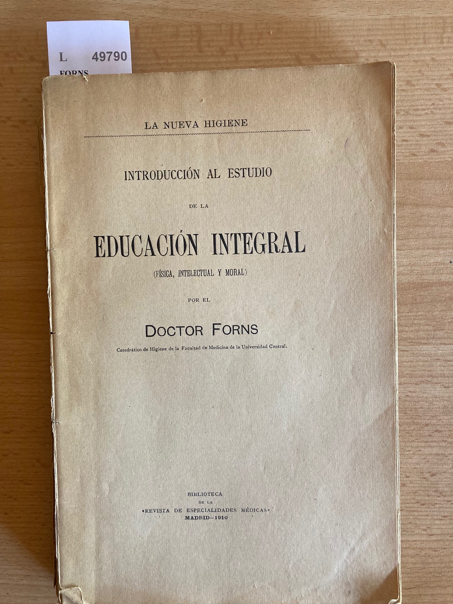 INTRODUCCION AL ESTUDIO DE LA EDUCACION INTEGRAL (FISICA, INTELECTUAL Y …