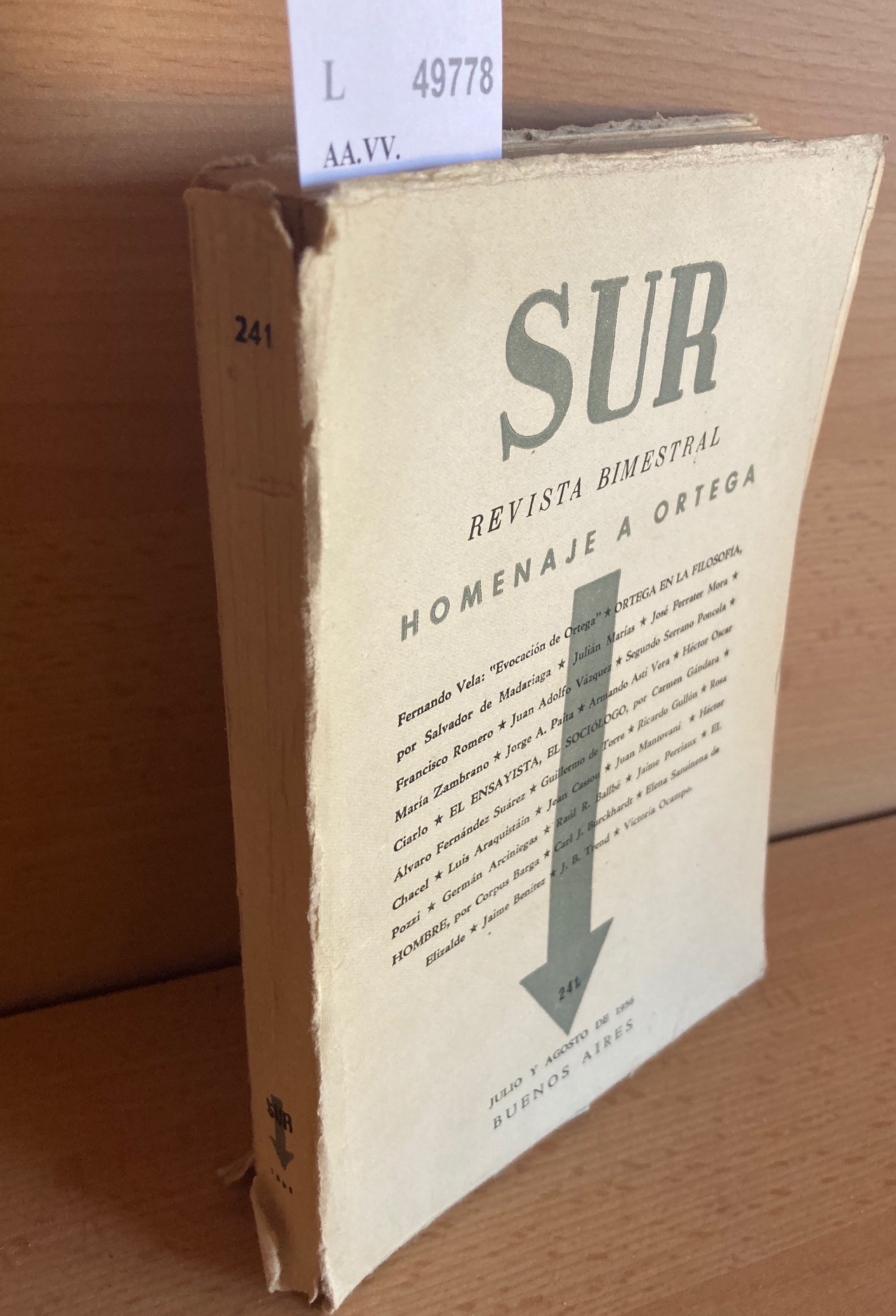 SUR REVISTA BIMESTRAL, Nº 241, JULIO Y AGOSTO DE 1956. …