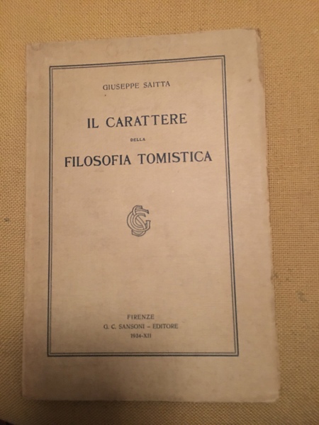 Il carattere della filosofia tomistica.