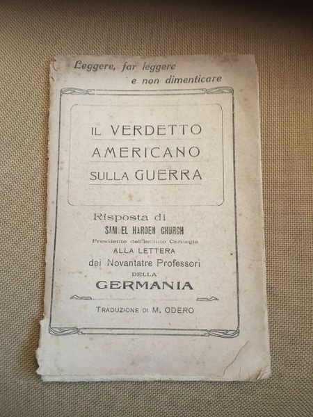 Il verdetto americano sulla Guerra.