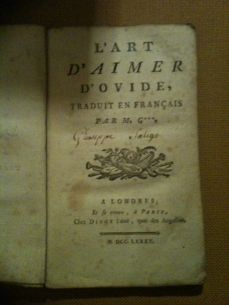 L'art d'aimer d'Ovide. Trduit en français par M. G.XXX.