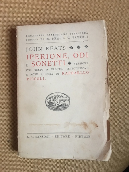 Iperione, odi e sonetti. Intr. e note di Raffaello Piccoli.