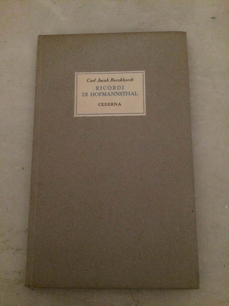 Ricordi di Hofmannsthal.