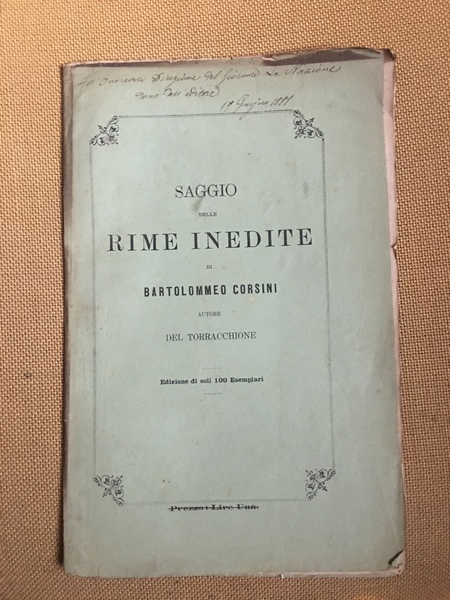 Saggio delle rime inedite.