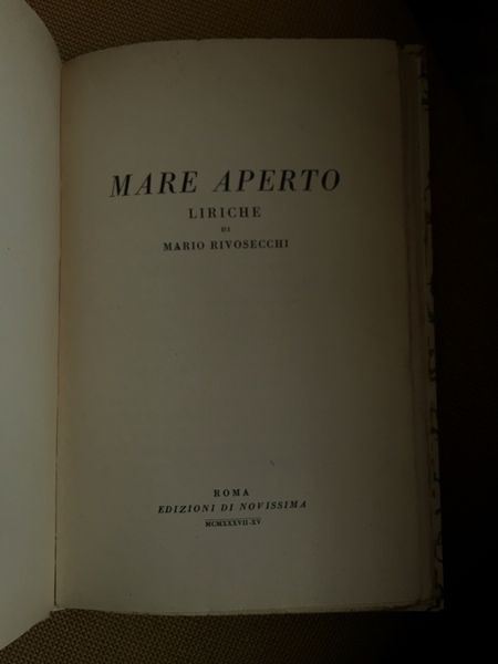 Mare aperto. Liriche