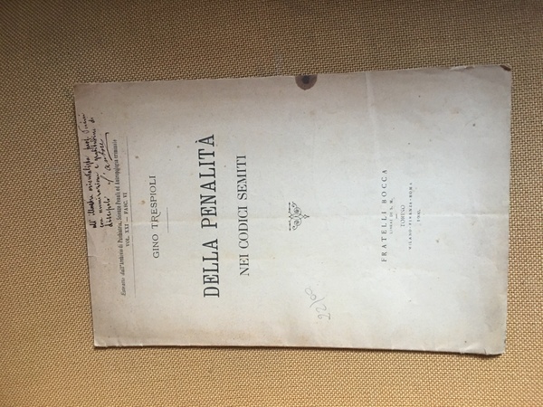 Della penalità nei codici semiti.