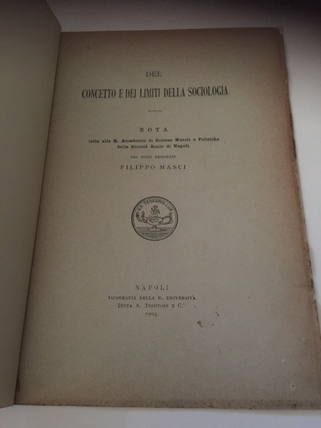 Del concetto e dei limiti della sociologia.