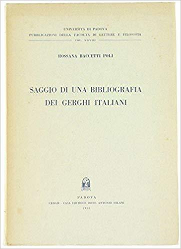 Saggio di una bibliografia dei gerghi italiani