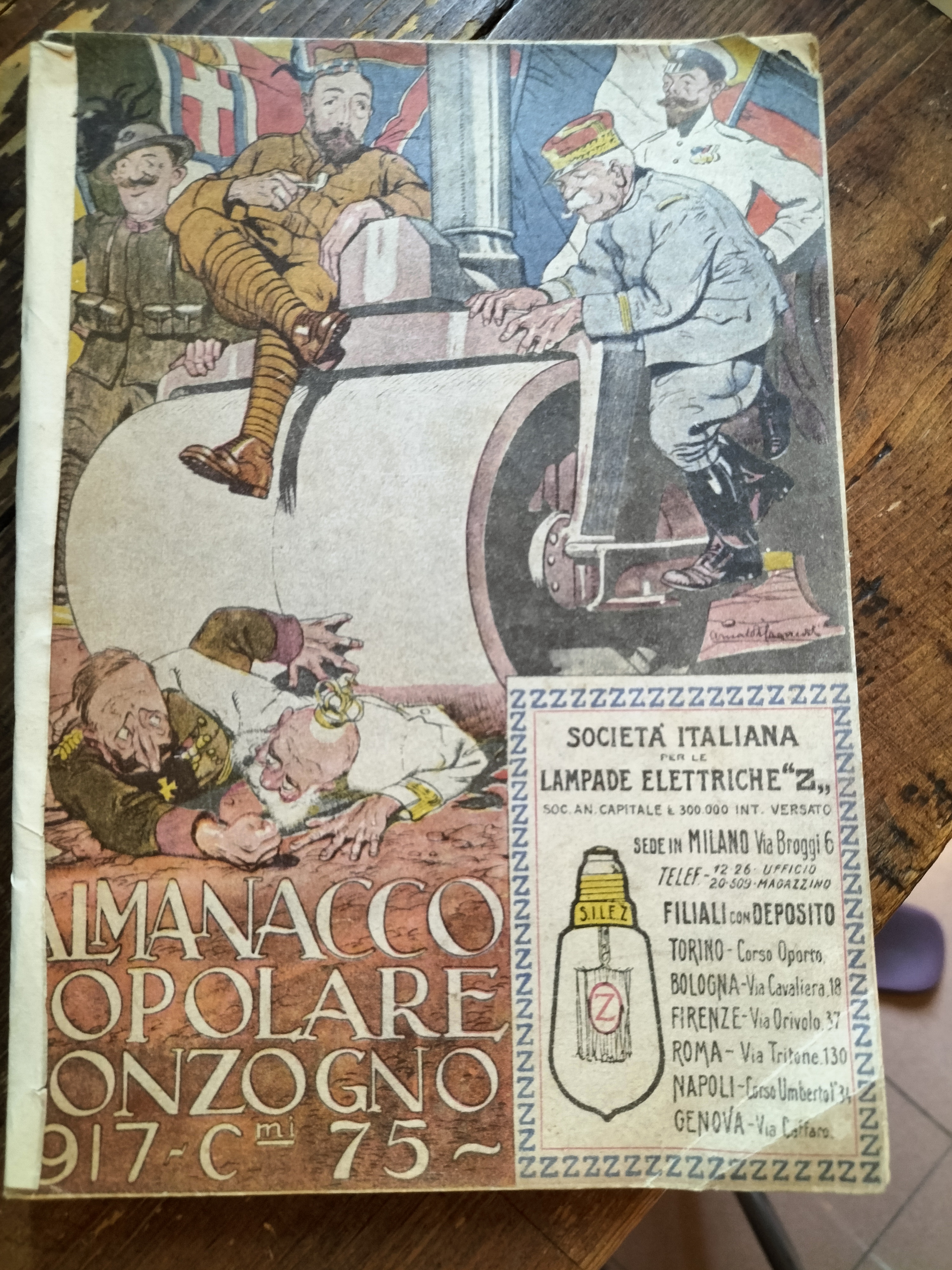 Almanacco popolare Sonzogno 1917 prima guerra mondiale