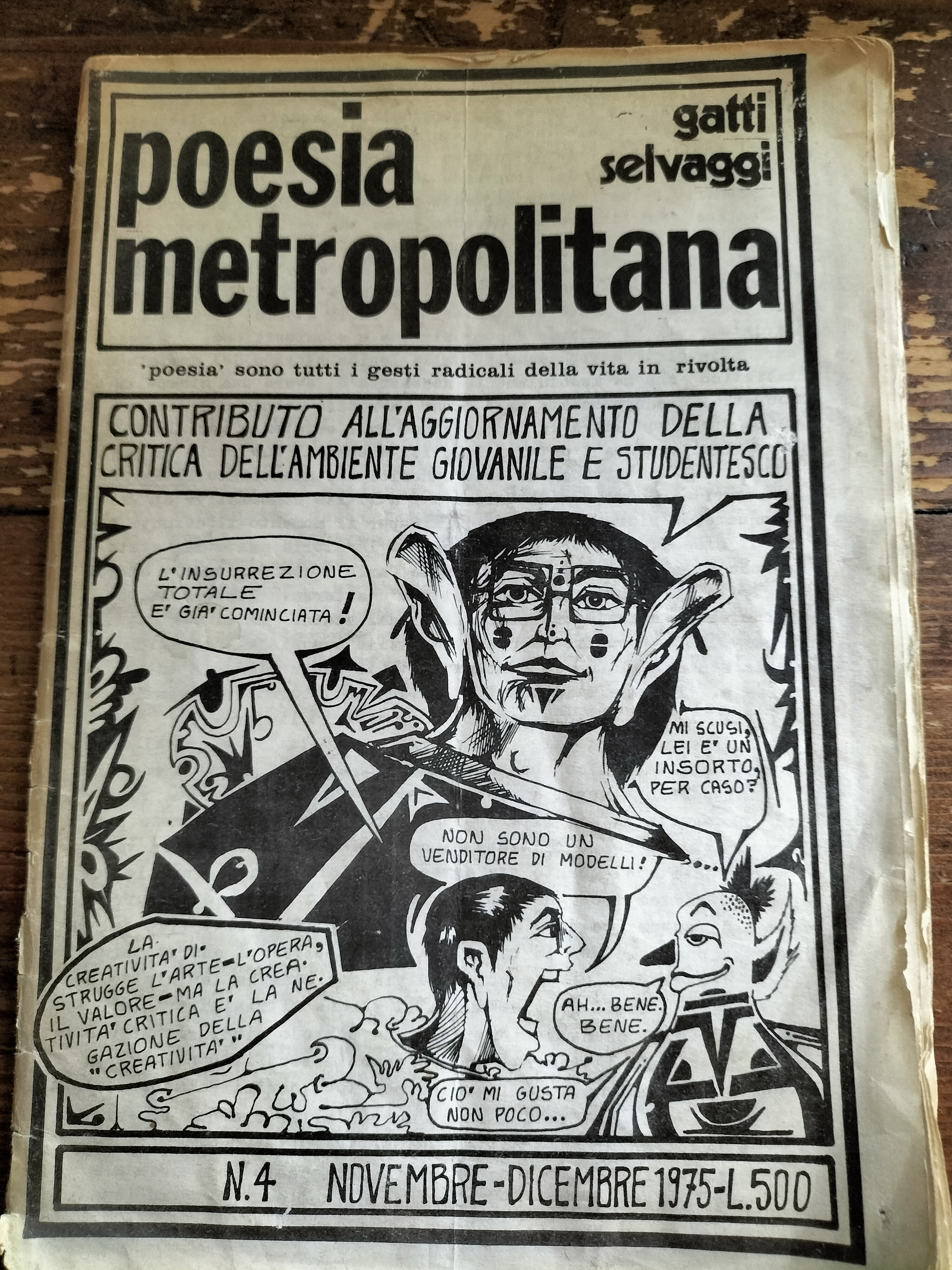 Poesia metropolitana. Gatti selvaggi n. 4 Capa Max 1975