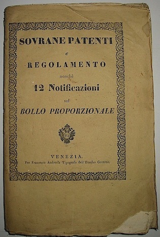 Patente (Sovrana) ed annesso regolamento pel nuovo bollo e tasse …