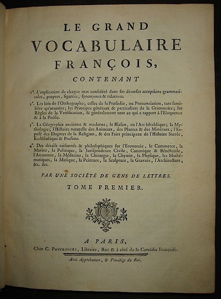 Vocabulaire françois (Le grand). par une société de gens de …