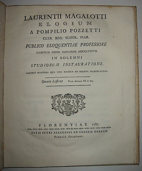 Laurentii Magalotti Elogium.