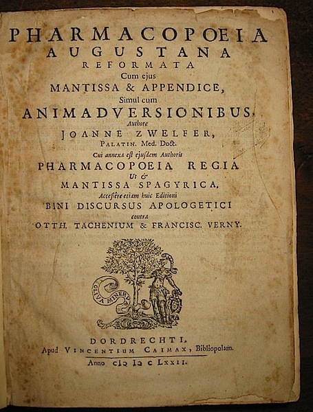 Pharmacopoeia augustana reformata cum ejus mantissa & appendice, simul cum …