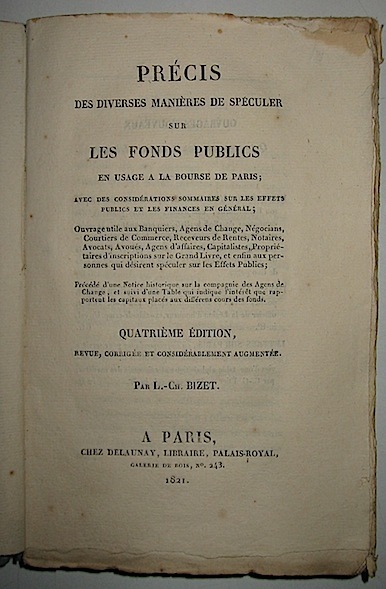 Précis des diverses manières de speculer sur les fonds publics …