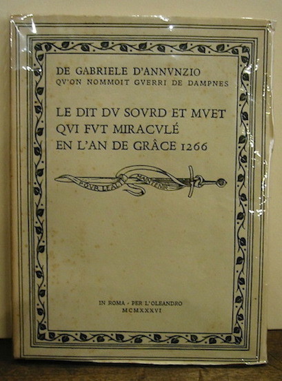 De Gabriele D’Annunzio qu’on nommoit guerri de dampnes. Le dit …