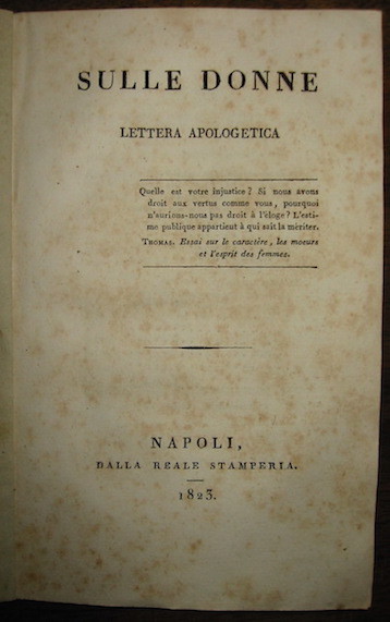 Sulle donne. Lettera apologetica