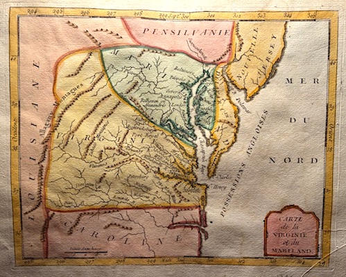 Carte de la Virginie et du Mariland