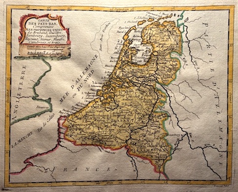 Carte des Pays-Bas, comprenant les Provinces Unies: le Brabant, Gueldre, …