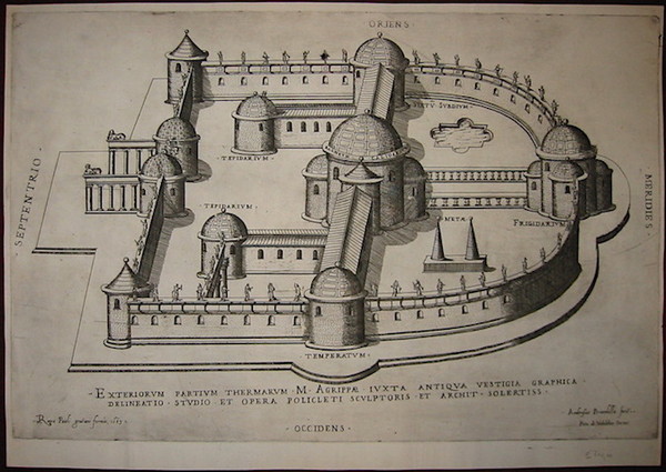 Exteriorum partium Thermarum M. Agrippae iuxta antiqua vestigia graphica delineatio …