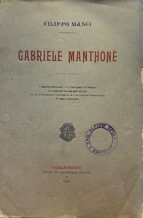 Gabriele Manthoné. Discorso pronunziato in Pescara il XXXI dicembre MDCCCIC …