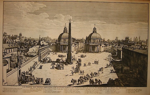 La piazza del Popolo abbellita con li nuovi edifici et …