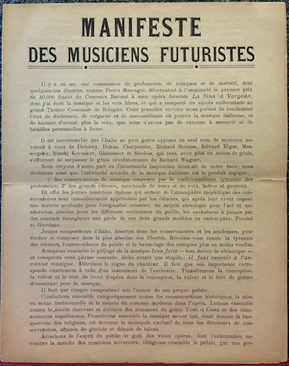 Manifeste des Musiciens Futuristes