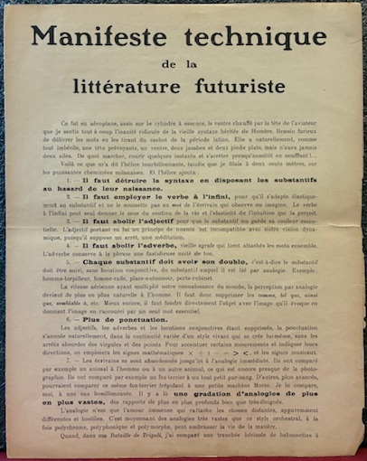 Manifeste technique de la Litterature Futuriste