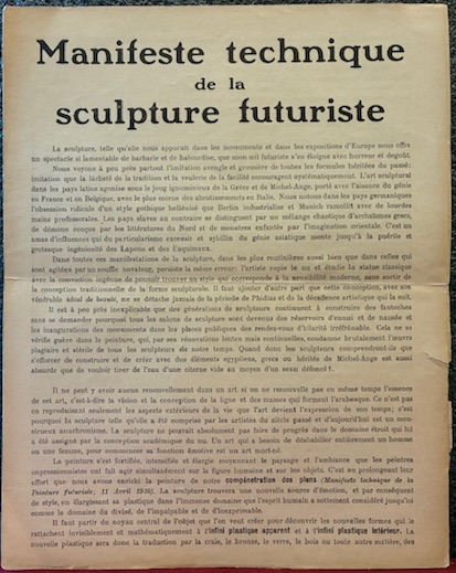 Manifeste technique de la sculpture futuriste