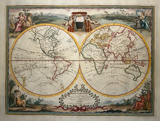 Mappamondo o descrizione generale del Globo terraqueo con i viaggi …