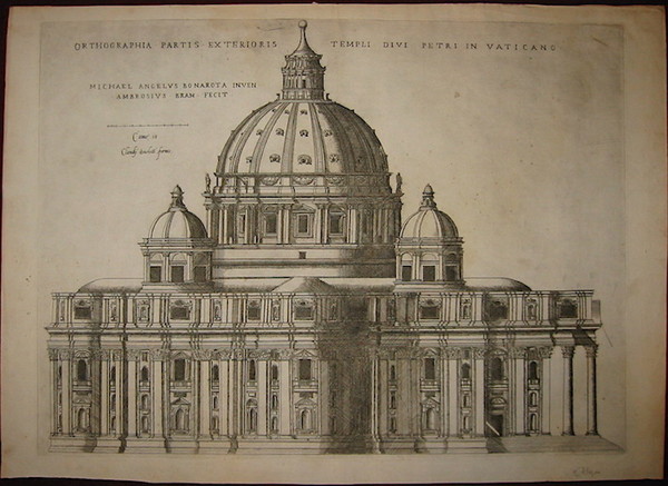 Ortographia partis exterioris Templi Divi Petri in Vaticano. Michael Angelus …