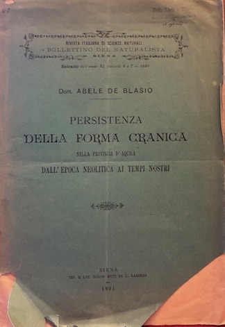 Persistenza della forma cranica nella Provincia d’Aquila dall’epoca neolitica ai …